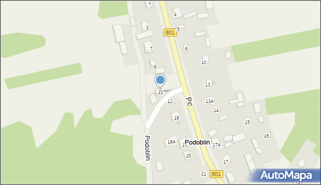 Podoblin, Podoblin, 11, mapa Podoblin