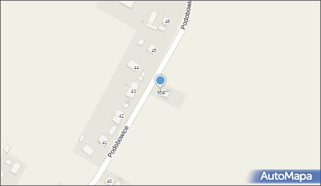 Podobowice, Podobowice, 50A, mapa Podobowice