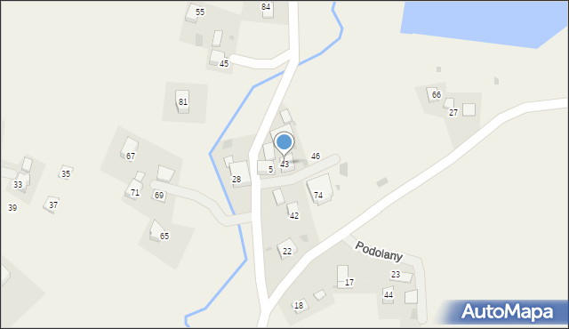 Podolany, Podolany, 43, mapa Podolany