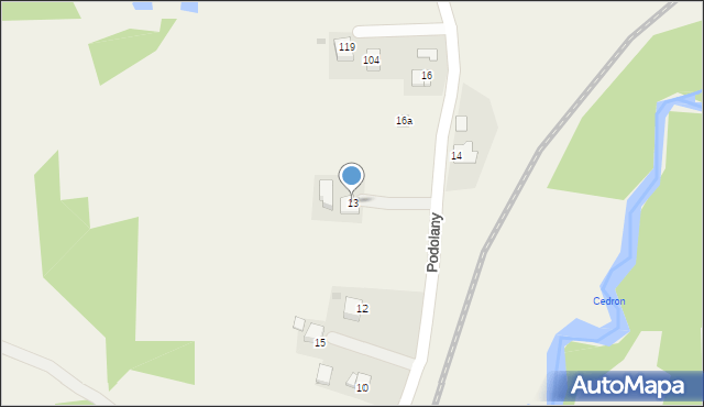 Podolany, Podolany, 13, mapa Podolany
