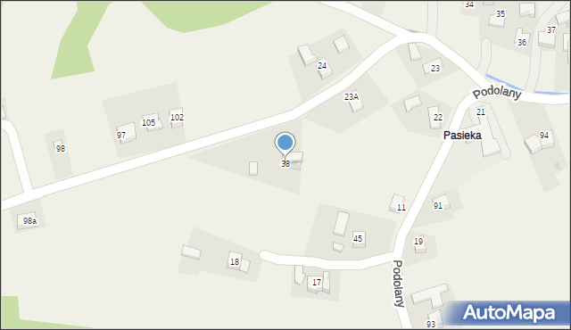Podolany, Podolany, 38, mapa Podolany