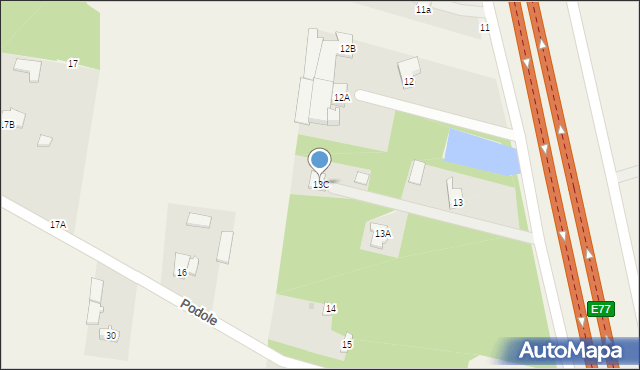 Podole, Podole, 13C, mapa Podole