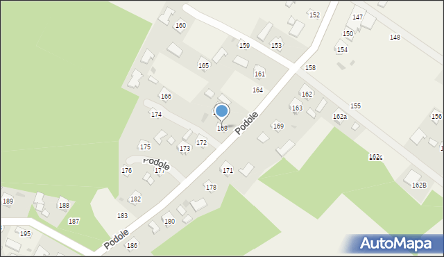Podole, Podole, 168, mapa Podole