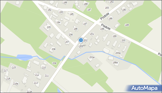 Podole, Podole, 203, mapa Podole