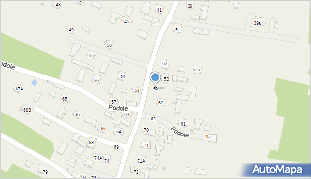 Podole, Podole, 59, mapa Podole