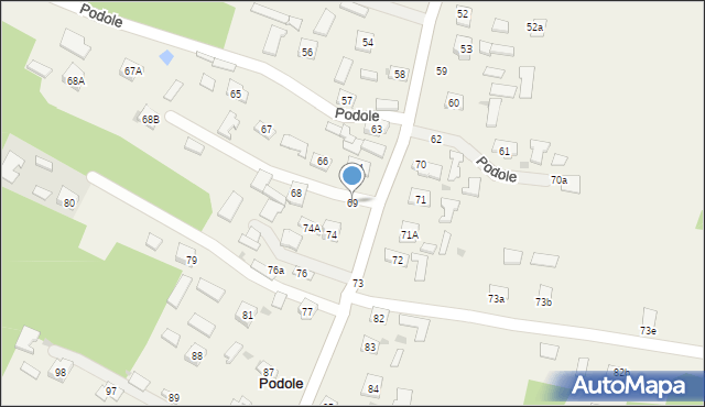 Podole, Podole, 69, mapa Podole