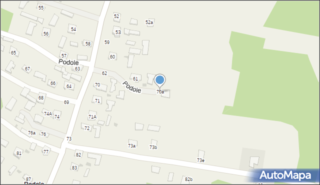 Podole, Podole, 70a, mapa Podole