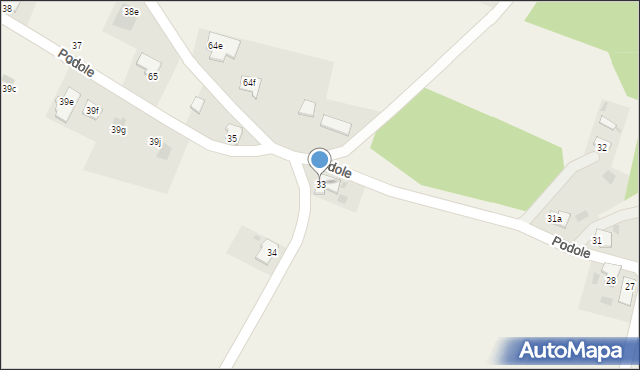 Podole, Podole, 33, mapa Podole