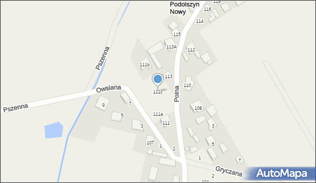 Podolszyn, Polna, 111c, mapa Podolszyn