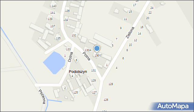 Podolszyn, Polna, 130, mapa Podolszyn