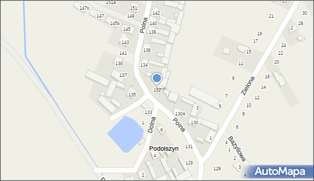 Podolszyn, Polna, 132, mapa Podolszyn