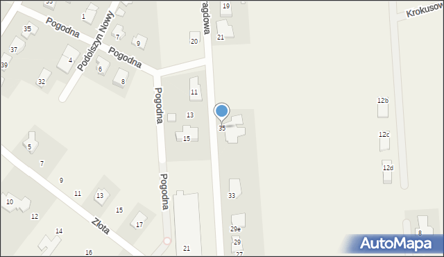 Podolszyn Nowy, Pogodna, 35, mapa Podolszyn Nowy