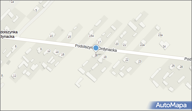 Podolszynka Ordynacka, Podolszynka Ordynacka, 18, mapa Podolszynka Ordynacka
