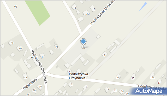 Podolszynka Ordynacka, Podolszynka Ordynacka, 1a, mapa Podolszynka Ordynacka