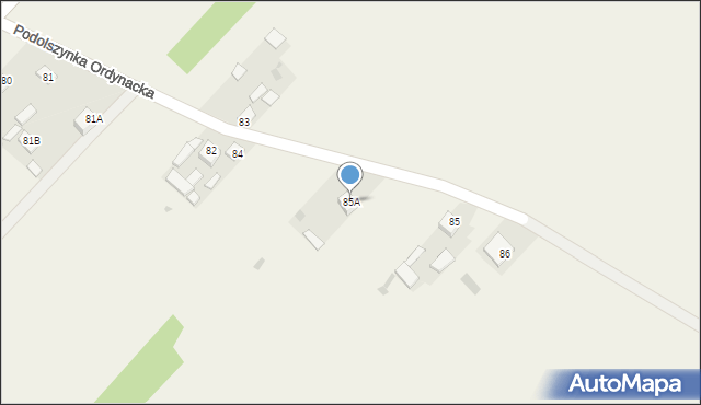 Podolszynka Ordynacka, Podolszynka Ordynacka, 85A, mapa Podolszynka Ordynacka