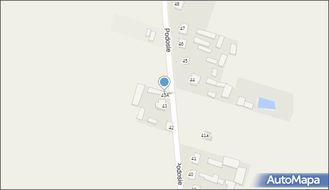 Podosie, Podosie, 43A, mapa Podosie