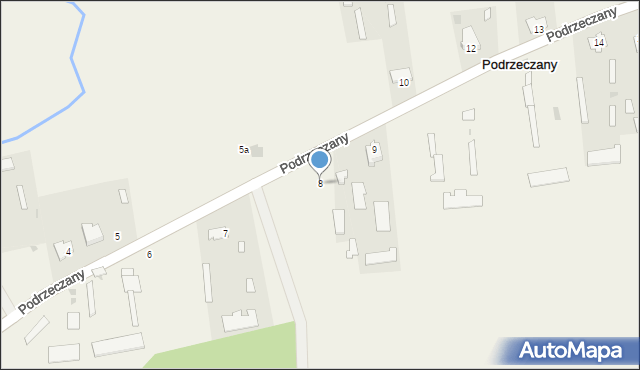 Podrzeczany, Podrzeczany, 8, mapa Podrzeczany