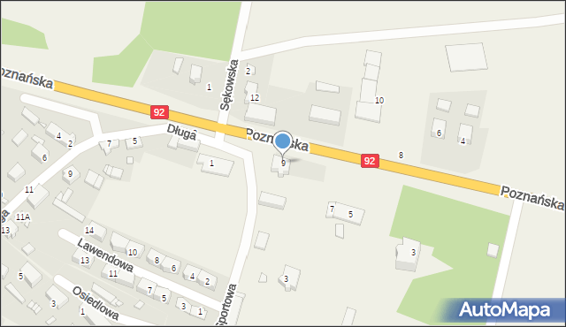 Podrzewie, Poznańska, 9, mapa Podrzewie