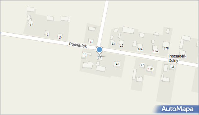 Podsadek, Podsadek, 14, mapa Podsadek