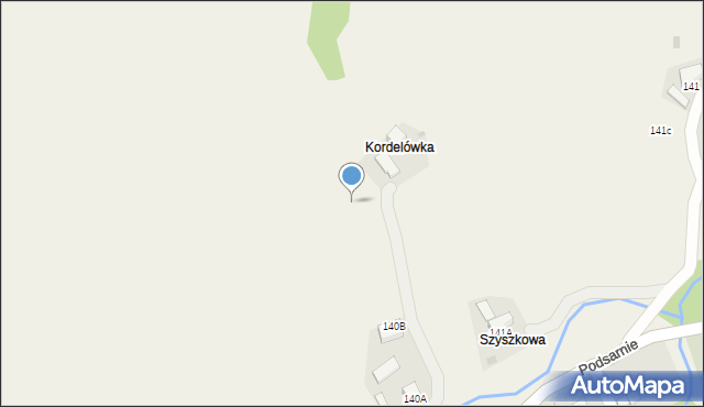 Podsarnie, Podsarnie, 140c, mapa Podsarnie