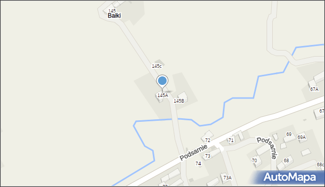 Podsarnie, Podsarnie, 145A, mapa Podsarnie