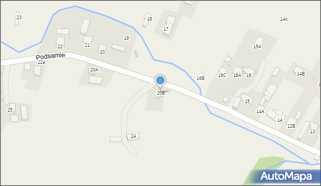 Podsarnie, Podsarnie, 20B, mapa Podsarnie
