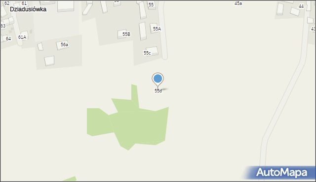 Podsarnie, Podsarnie, 55d, mapa Podsarnie