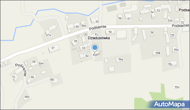 Podsarnie, Podsarnie, 61A, mapa Podsarnie