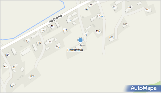 Podsarnie, Podsarnie, 76, mapa Podsarnie