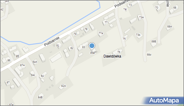 Podsarnie, Podsarnie, 83a, mapa Podsarnie