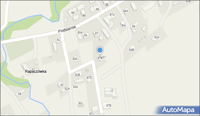 Podsarnie, Podsarnie, 87e, mapa Podsarnie