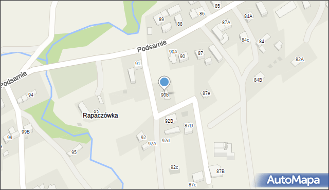 Podsarnie, Podsarnie, 90b, mapa Podsarnie