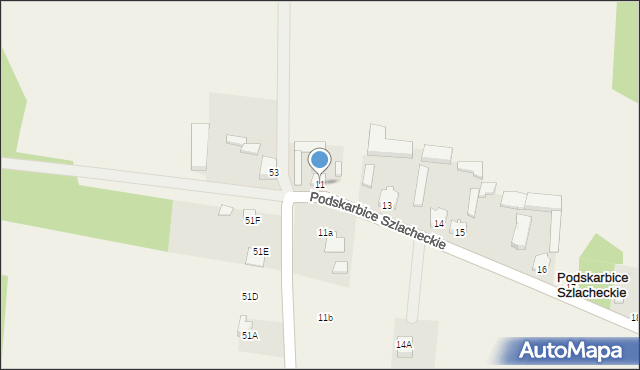 Podskarbice Szlacheckie, Podskarbice Szlacheckie, 11, mapa Podskarbice Szlacheckie