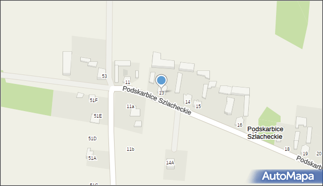 Podskarbice Szlacheckie, Podskarbice Szlacheckie, 13, mapa Podskarbice Szlacheckie
