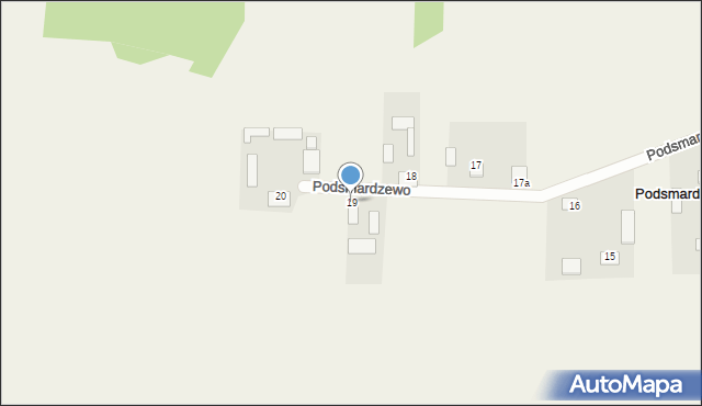 Podsmardzewo, Podsmardzewo, 19, mapa Podsmardzewo