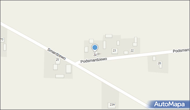 Podsmardzewo, Podsmardzewo, 24, mapa Podsmardzewo