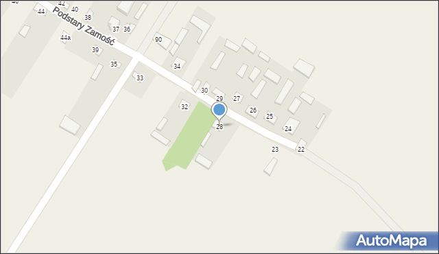 Podstary Zamość, Podstary Zamość, 28, mapa Podstary Zamość