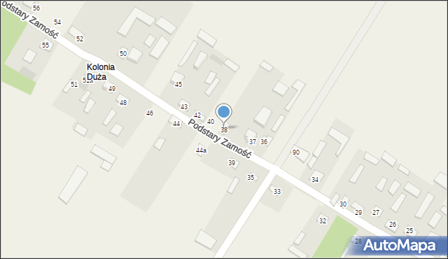 Podstary Zamość, Podstary Zamość, 38, mapa Podstary Zamość