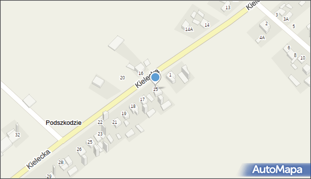 Podszkodzie, Podszkodzie, 15, mapa Podszkodzie
