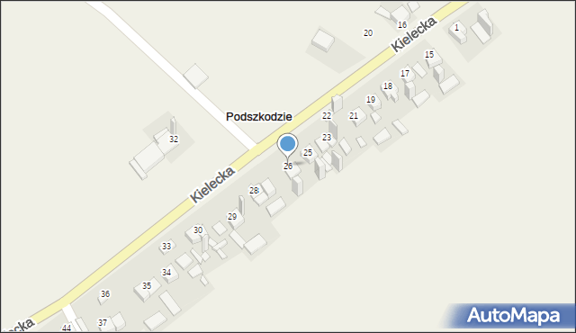 Podszkodzie, Podszkodzie, 26, mapa Podszkodzie