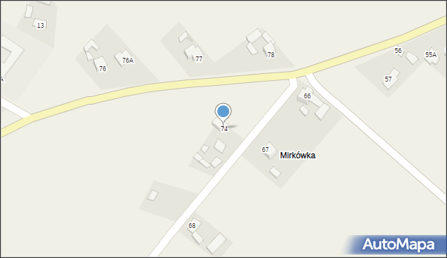 Podszkodzie, Podszkodzie, 74, mapa Podszkodzie
