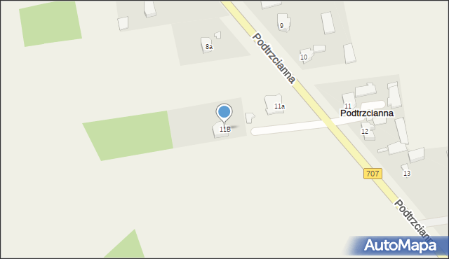 Podtrzcianna, Podtrzcianna, 11B, mapa Podtrzcianna