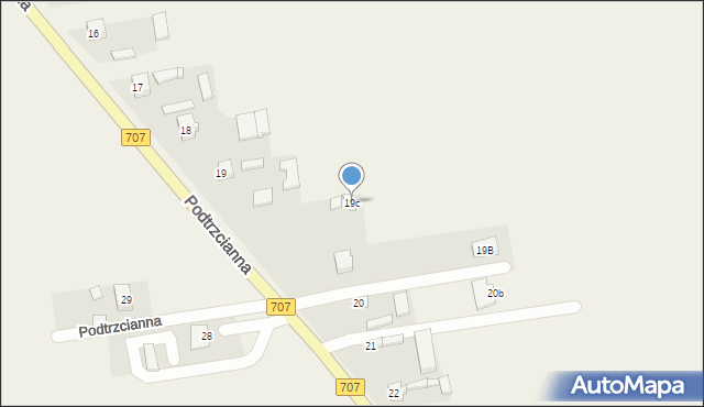 Podtrzcianna, Podtrzcianna, 19c, mapa Podtrzcianna