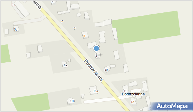 Podtrzcianna, Podtrzcianna, 9, mapa Podtrzcianna