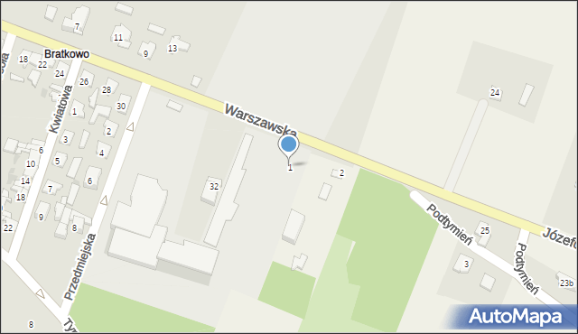 Podtymień, Podtymień, 1, mapa Podtymień