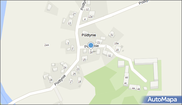 Podtynie, Podtynie, 14, mapa Podtynie