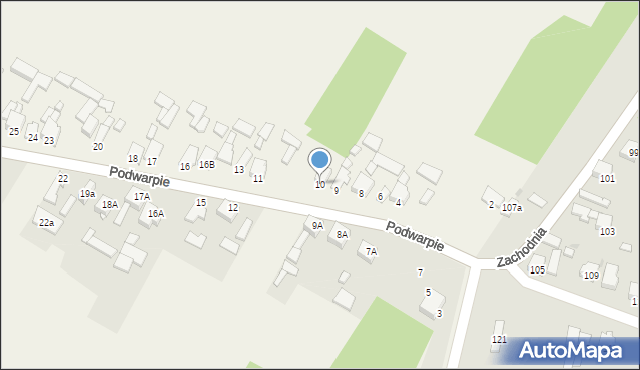 Podwarpie, Podwarpie, 10, mapa Podwarpie