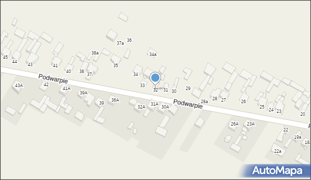 Podwarpie, Podwarpie, 32, mapa Podwarpie