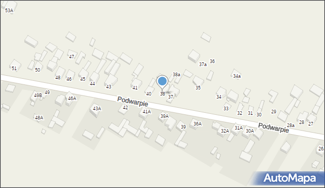 Podwarpie, Podwarpie, 38, mapa Podwarpie