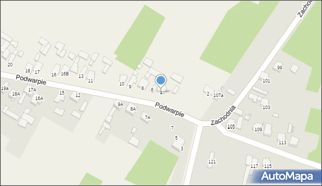 Podwarpie, Podwarpie, 4, mapa Podwarpie